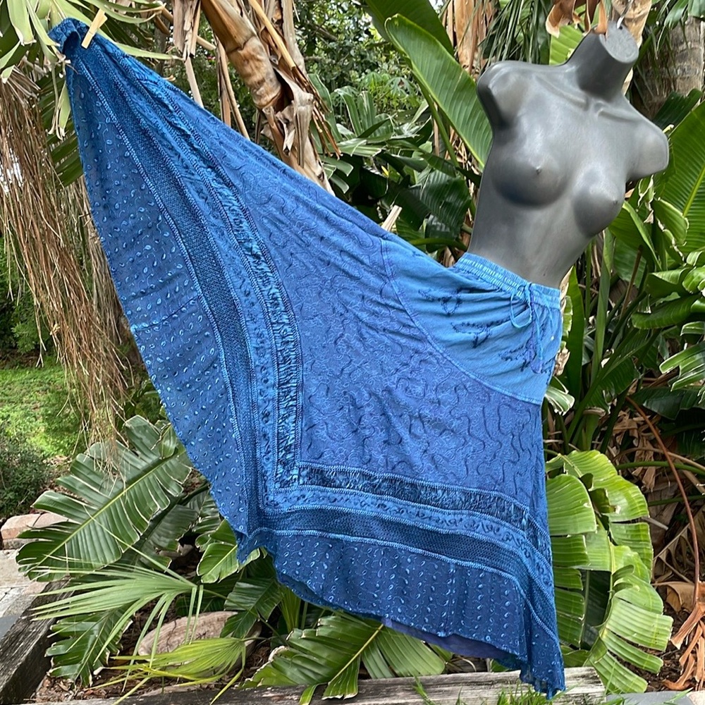 Asymmetric, Patchwork, Satin And Crochet Embroide… - image 1